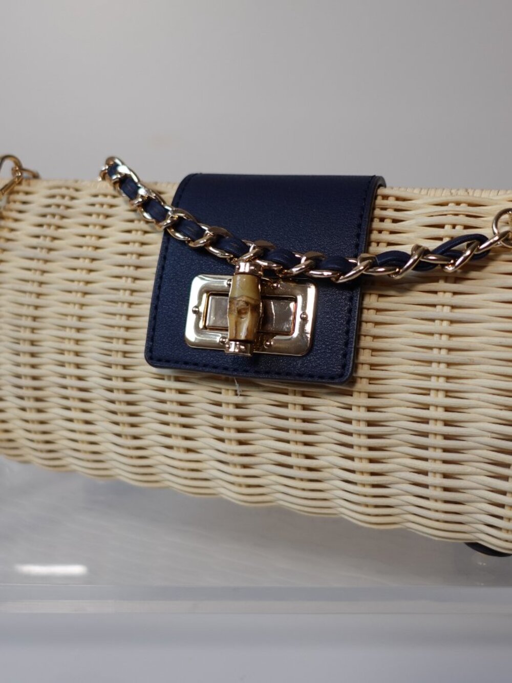 Tommy Bahama Woven Clutch with chain Strap - Picture 2 of 5